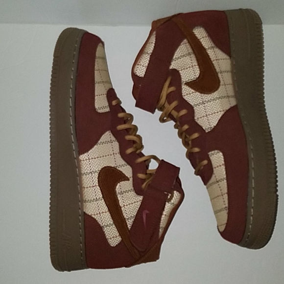 Nike Air Force 1 Mid ’07 LV8 Shoes Plaid Brn 10.5 main image 4
